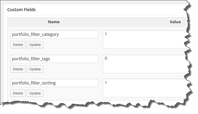 Sortable Portfolio Custom Fields